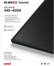 Load image into Gallery viewer, Longi Hi-MO X6 Scientist LR5-54HTB - 440w Solar Panel - Black