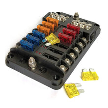 Load image into Gallery viewer, Blade Fuse Block with Cover - 12 Circuit with Negative Bus
